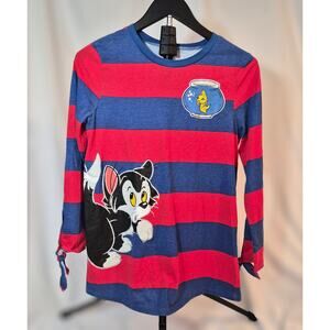 Disney Parks Figaro and Cleo Striped Tie-Sleeve Long‎ Sleeve Top XS
